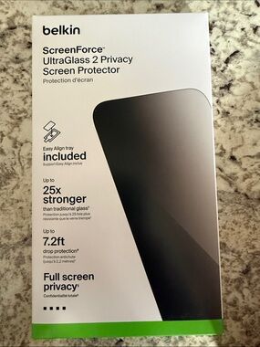 Belkin ScreenForce UltraGlass 2 Privacy Screen Protector Black iPhone 17 pro max